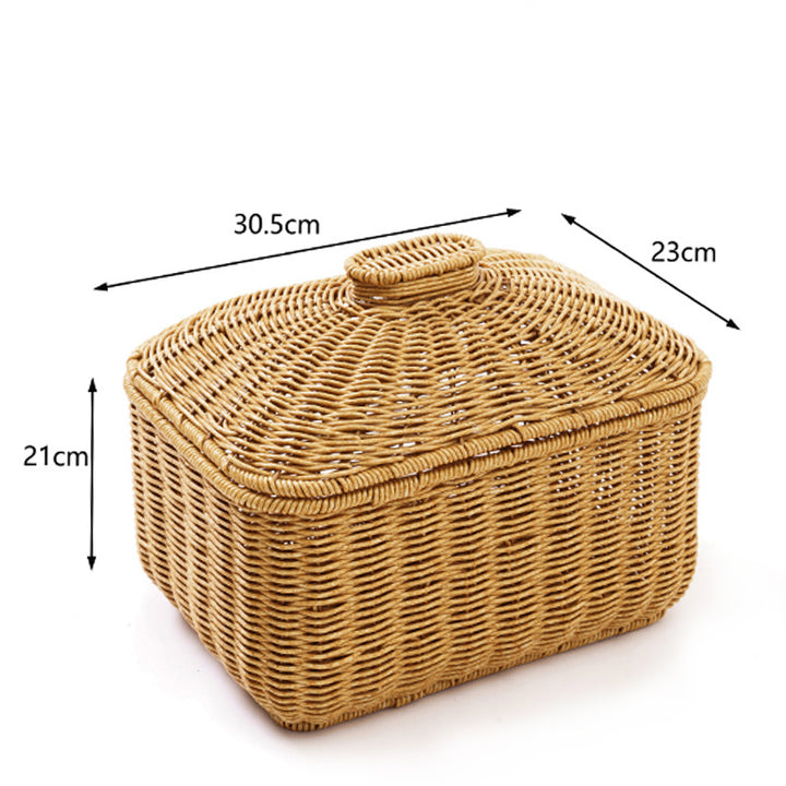Woven Storage Container with Lid Bowlift