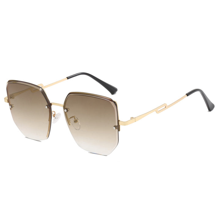 Women's geometric designer sunglasses with mirrored lenses Bowlift
