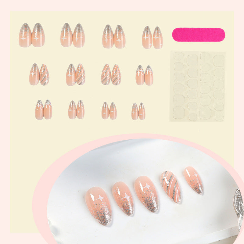 Elegant artificial nail set with glitter accents Bowlift