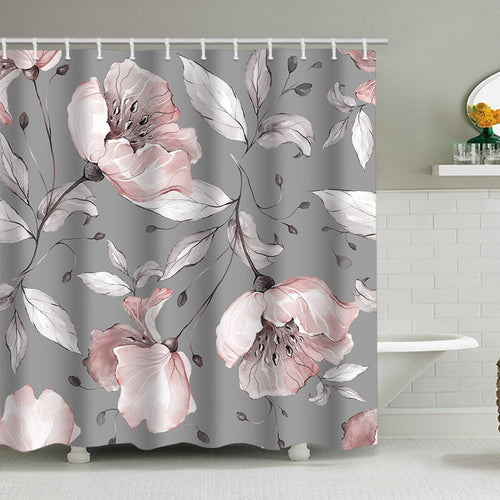 Floral Print Shower Curtain Bowlift