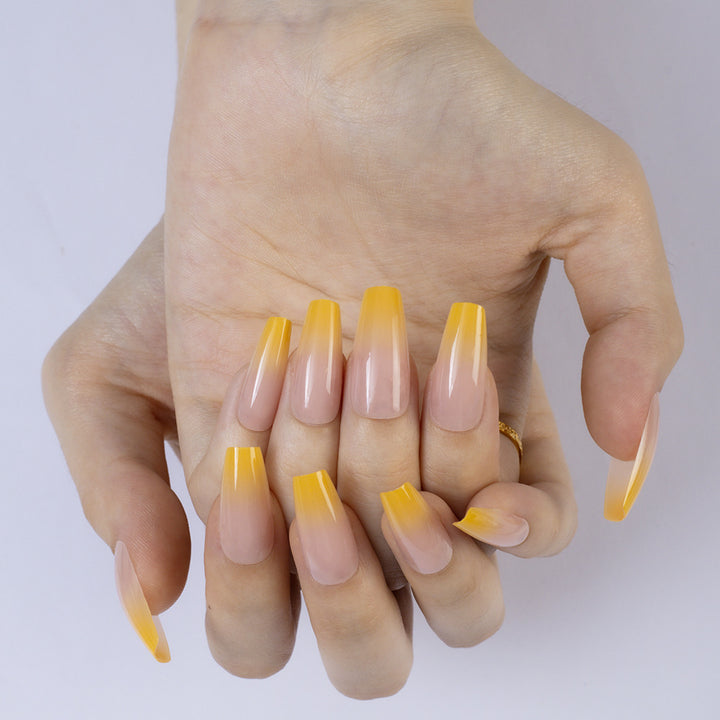 Glamorous artificial nails with elegant ombre design Bowlift