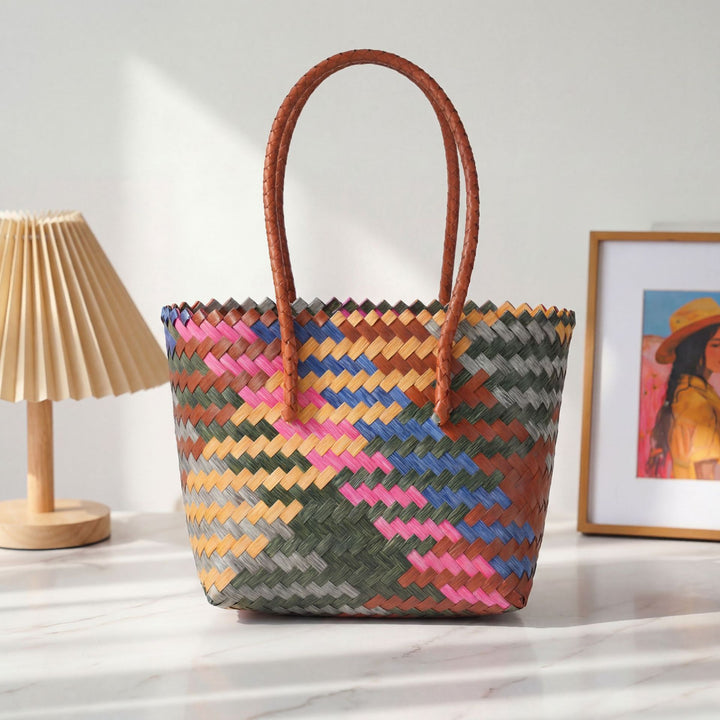 Woven Material Handbag Bowlift