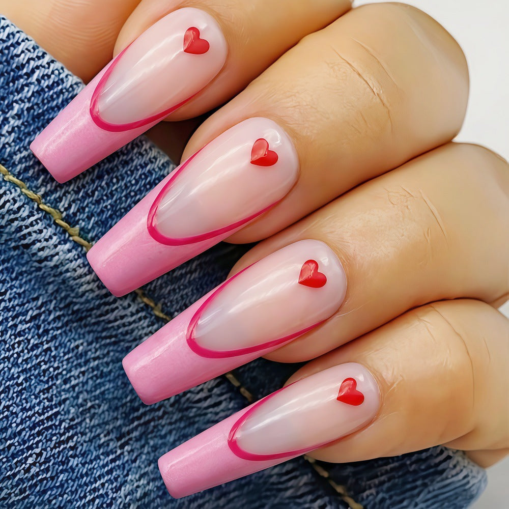 Artificial nails with heart accents Bowlift