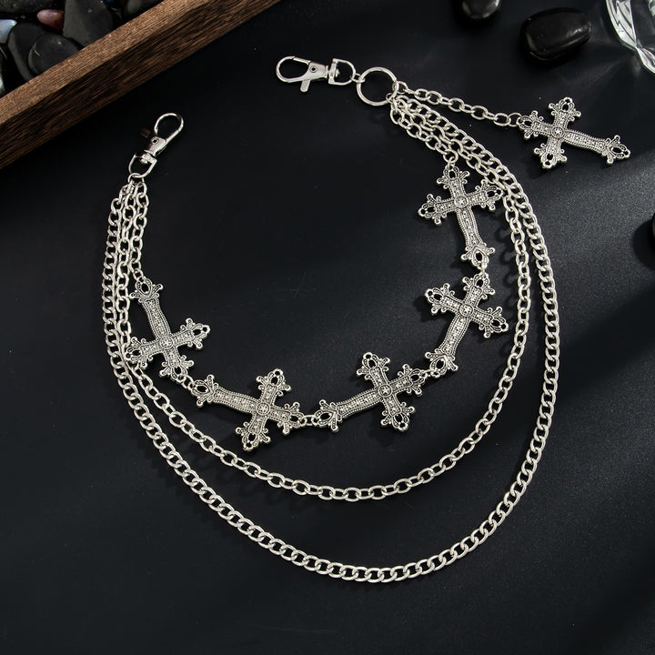 Fashionable chain belt with cross pendants Bowlift