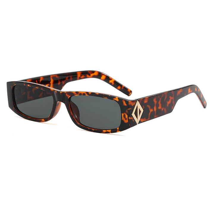 Women's fashionable rectangular sunglasses with stylish metal application Bowlift