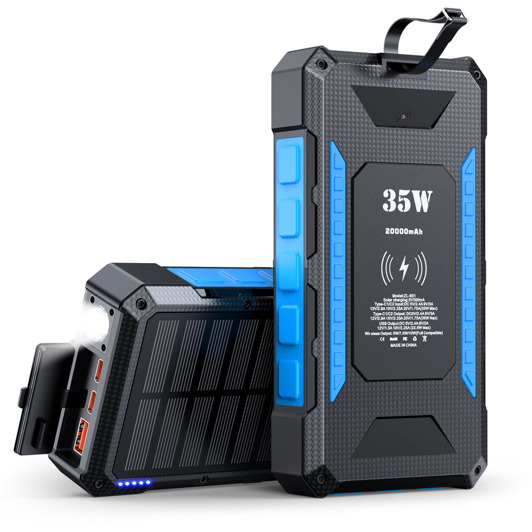 Solar Powerbank with Fast Charging Function and Integrated Flashlight Bowlift