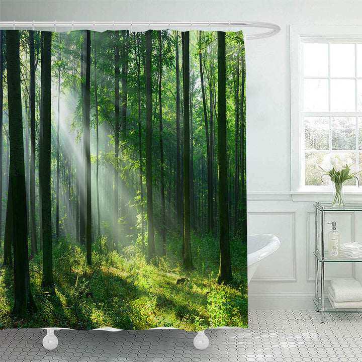 Scenic Garden Print Shower Curtain Bowlift