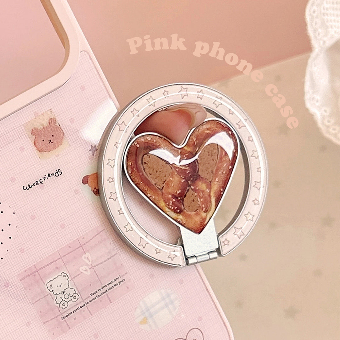 Heart-shaped smartphone holder with cookie design Bowlift