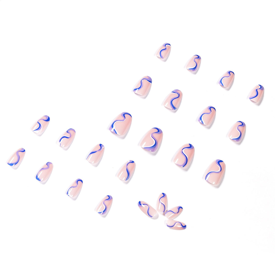 Creative Nail Art with Wave Pattern Bowlift