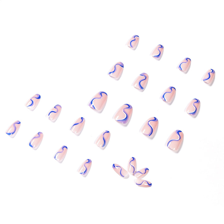 Creative Nail Art with Wave Pattern Bowlift