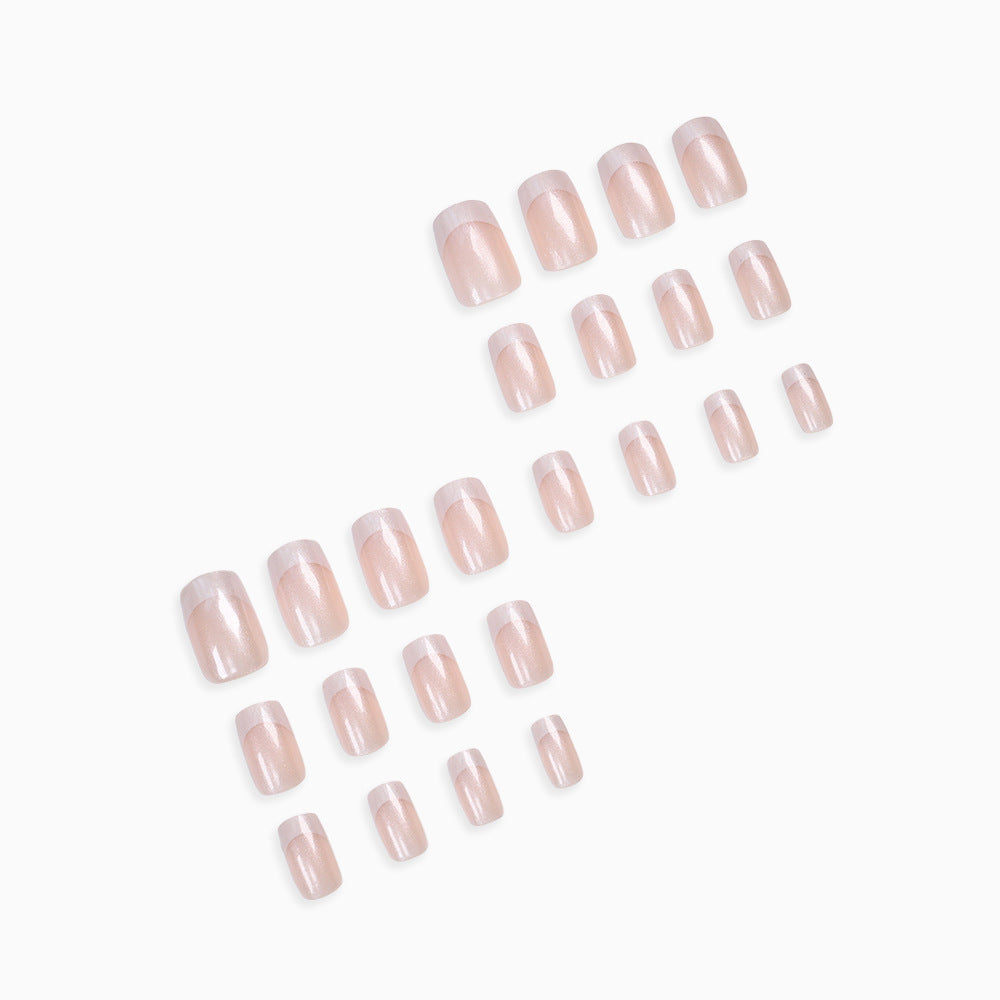 Elegant French Tip False Nails Bowlift