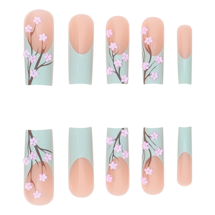 Floral Blossom Stiletto Press-On Nails Bowlift