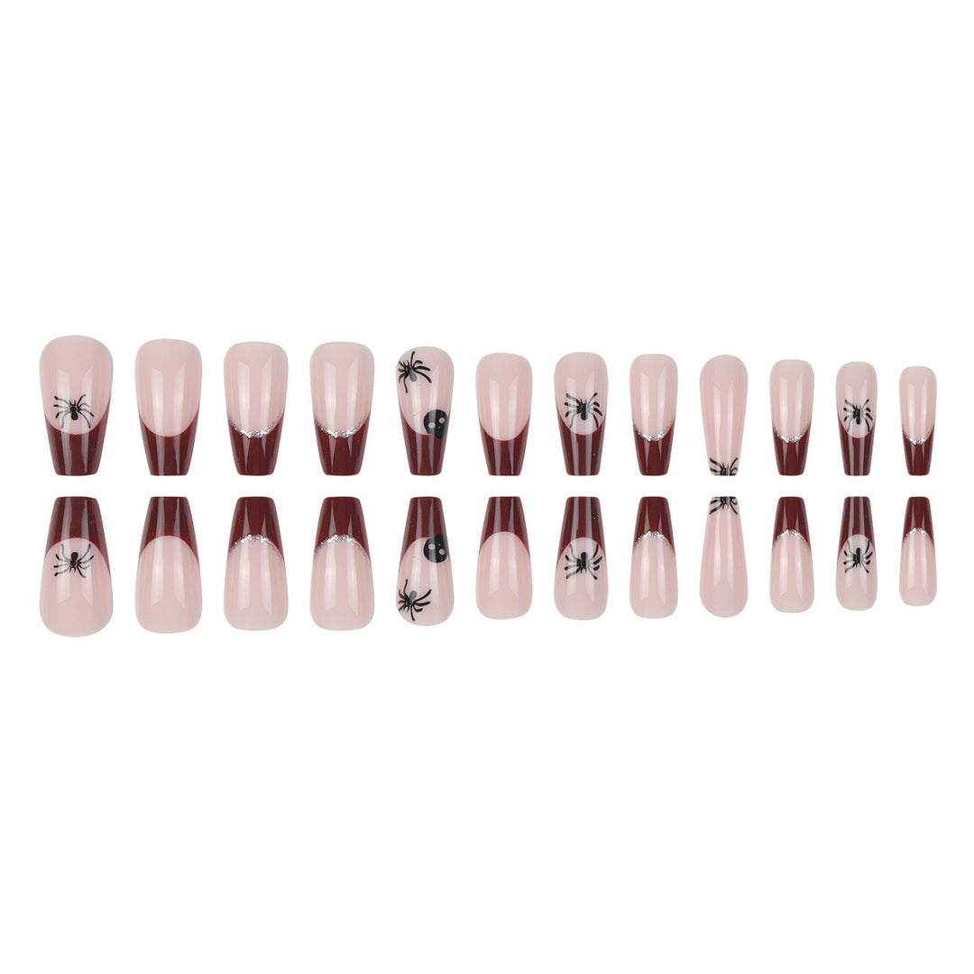 Artistic Halloween-Themed Stiletto Press-On Nails Bowlift