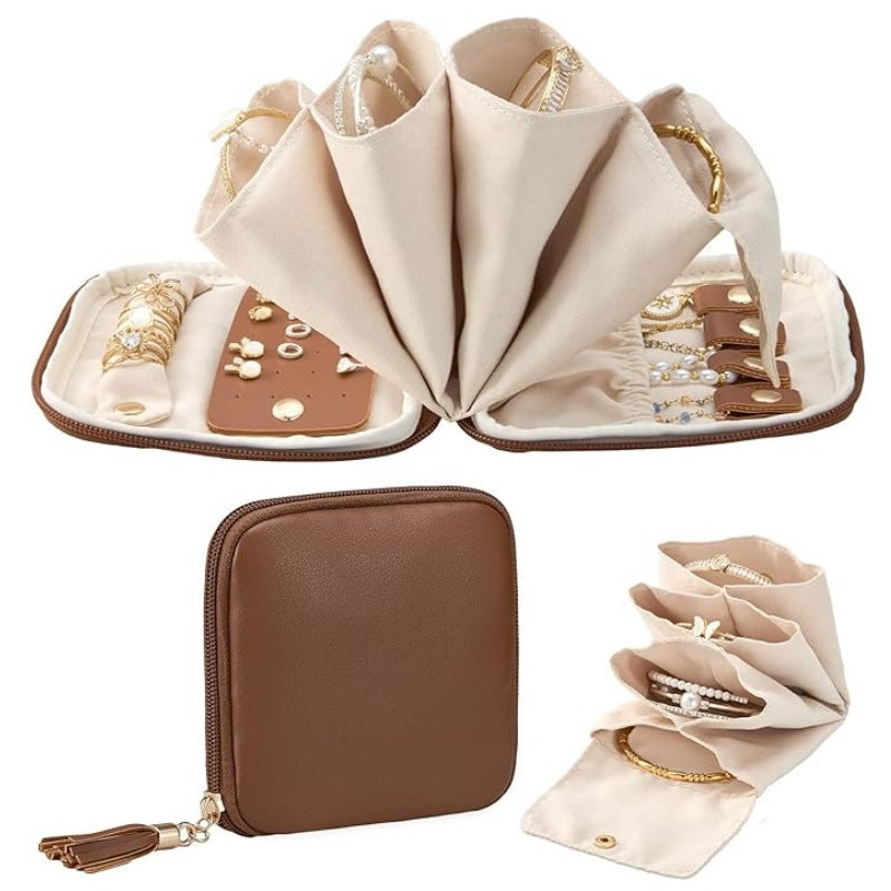 Jewelry Organizer Bag with Multifunctional Interior Layout Bowlift