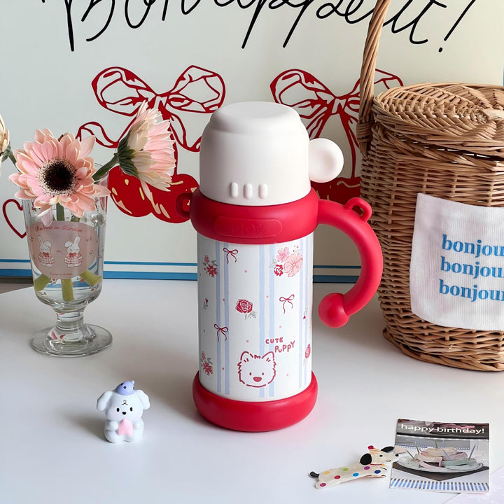 Ladies Insulated Floral Pattern Thermos Bottle Bowlift