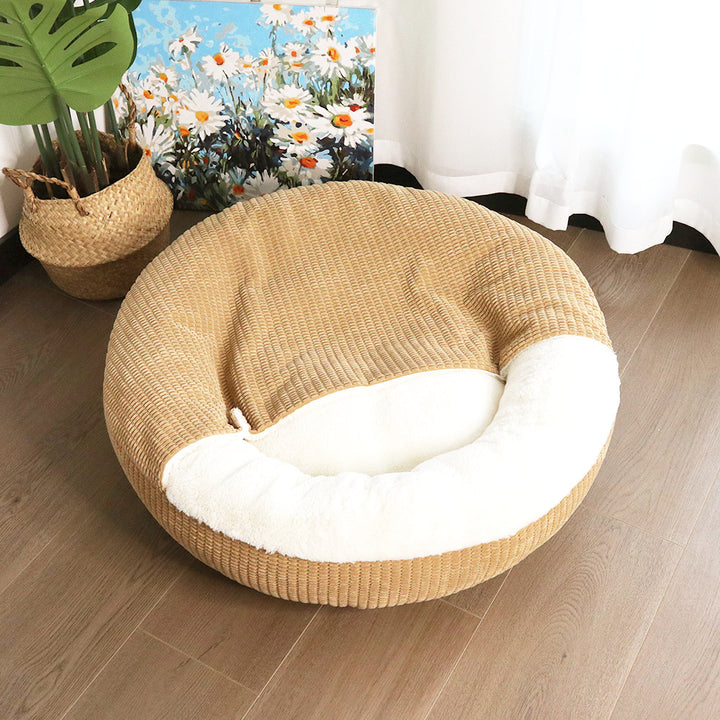 Plush Round dog bed