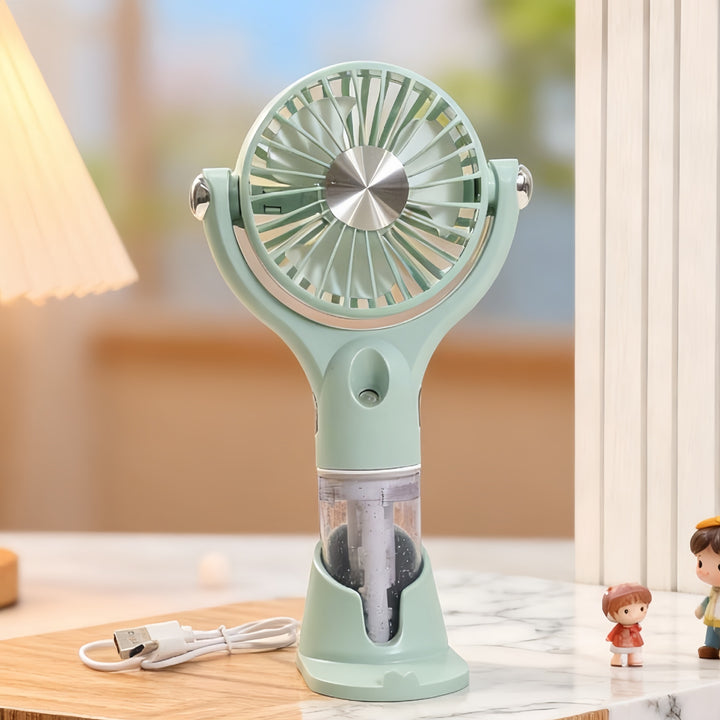 Ladies portable spray fan with USB charging function and ergonomic design Bowlift