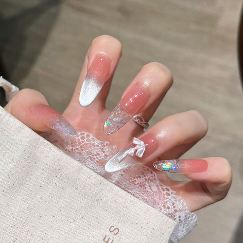 Elegant Glittering Press-On Nail Art Bowlift