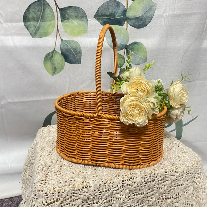 Handwoven Decorative Floral Basket Bowlift