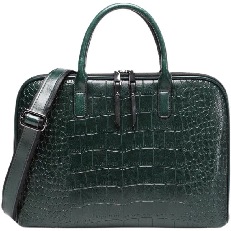 Elegant Handbag in Crocodile Look Bowlift