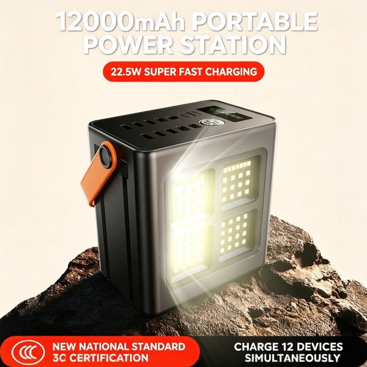 Portable solar charger with multifunctional LED lighting Bowlift