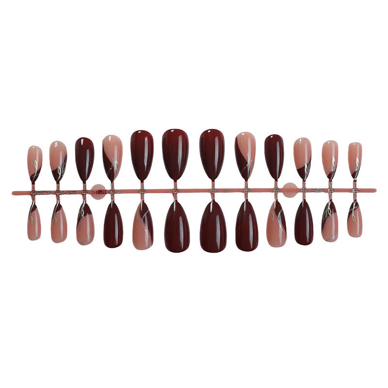 Nail set with glossy finish and elegant designs Bowlift