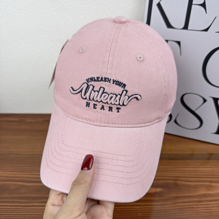 Women's Embroidered Heart Graphic Baseball Cap Bowlift
