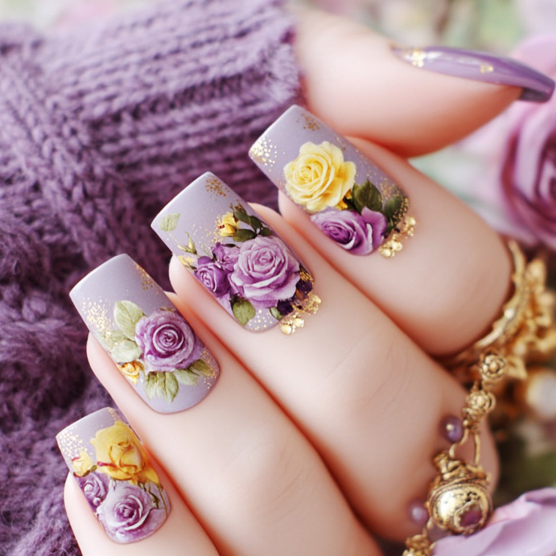 Floral Artistic Nail Wraps Bowlift