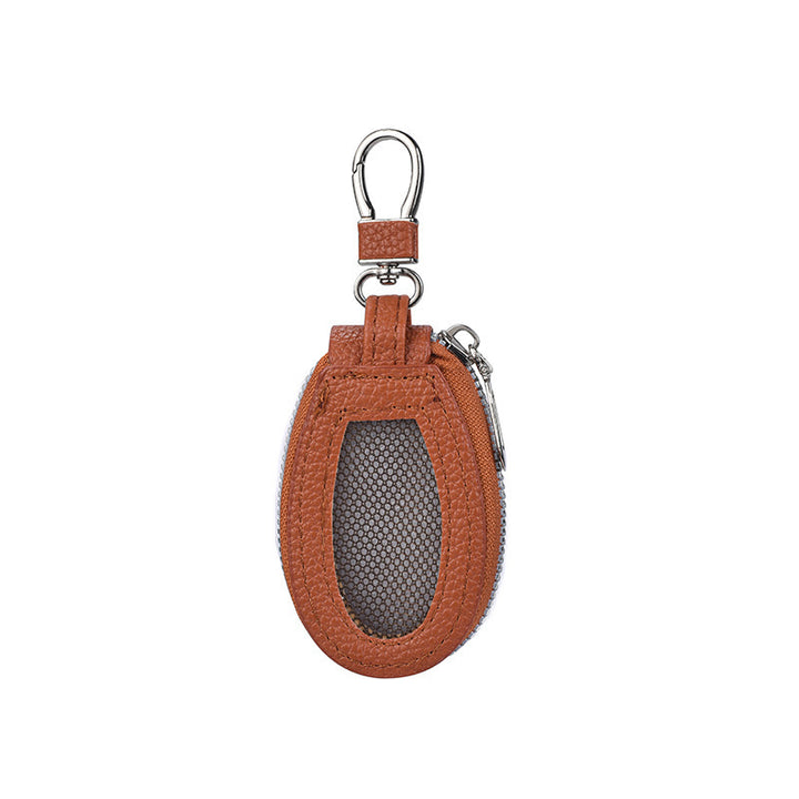 Textured Leather Coin Pouch with Clip Bowlift