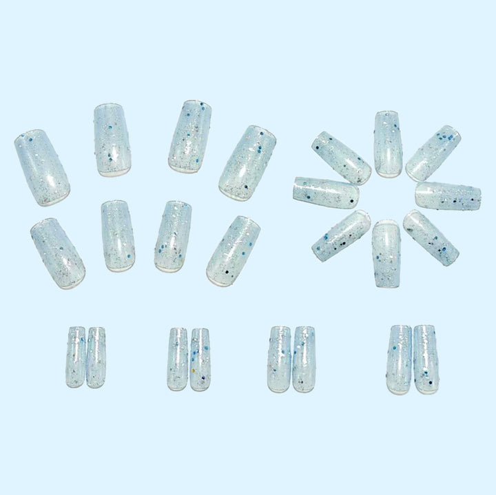 Artificial nails with glitter and glamorous effect Bowlift