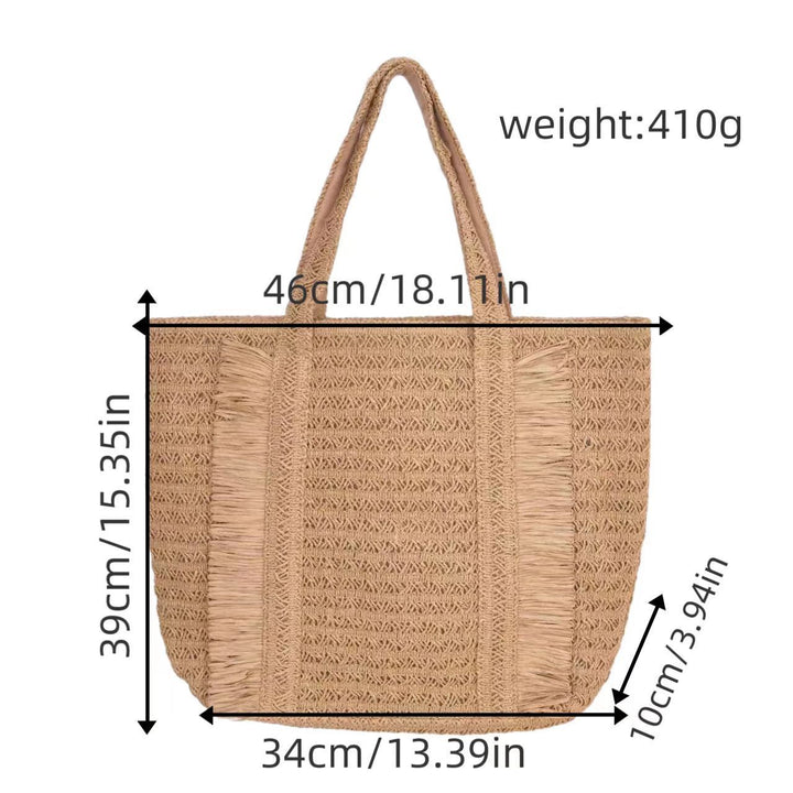 Woven Natural Material Beach Bag Bowlift