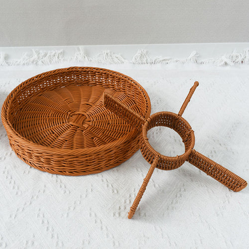 Artisan Woven Round Storage Tray Bowlift