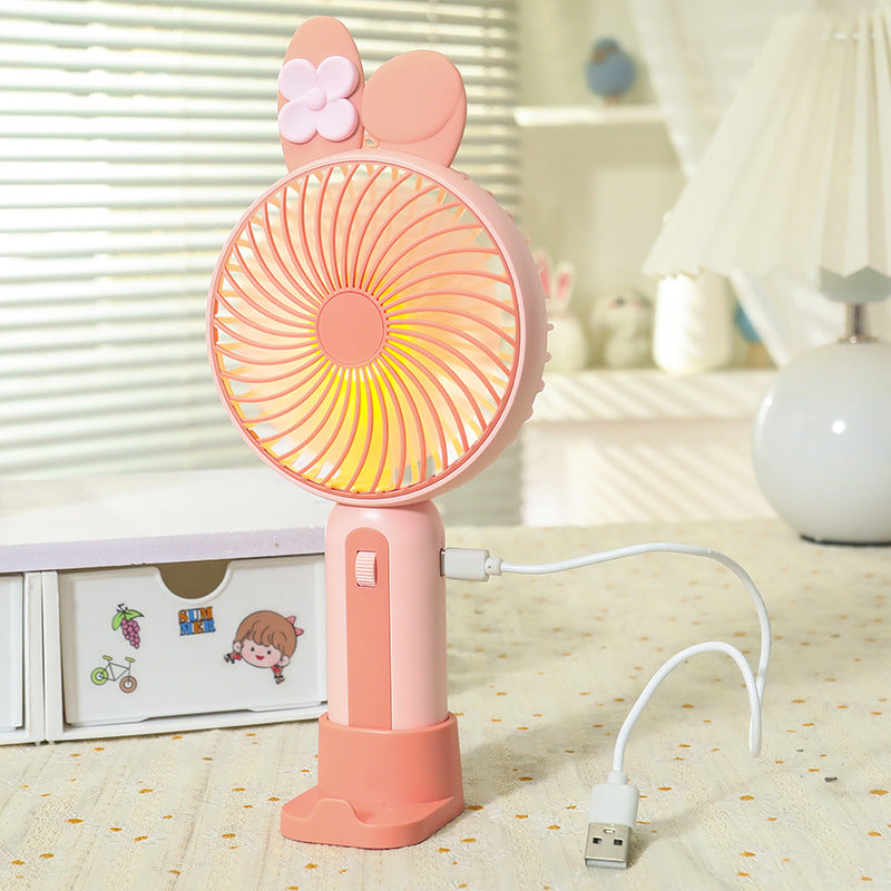 Ladies Portable Hand Fan with USB Connection and LED Lighting Bowlift