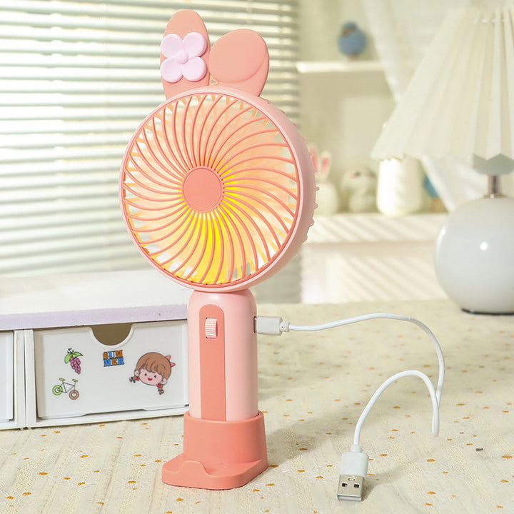 Ladies Portable Hand Fan with USB Connection and LED Lighting Bowlift