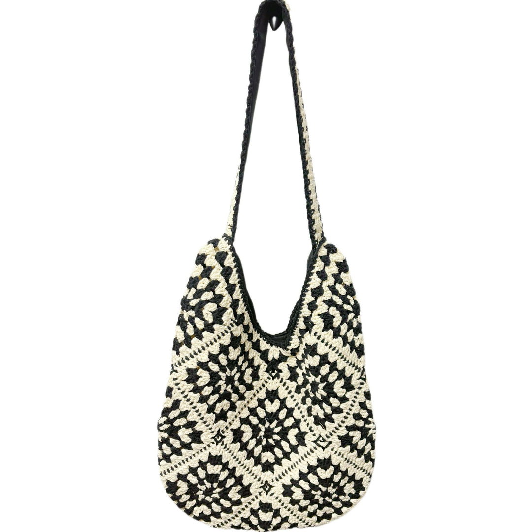 Hand-knotted shoulder bag with floral motifs Bowlift
