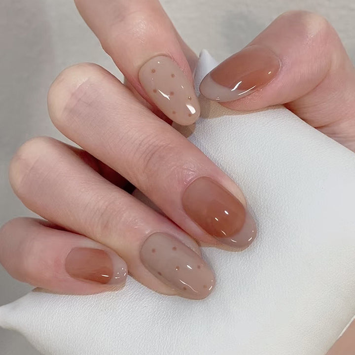 Natural Finish Press-On Nail Set Bowlift