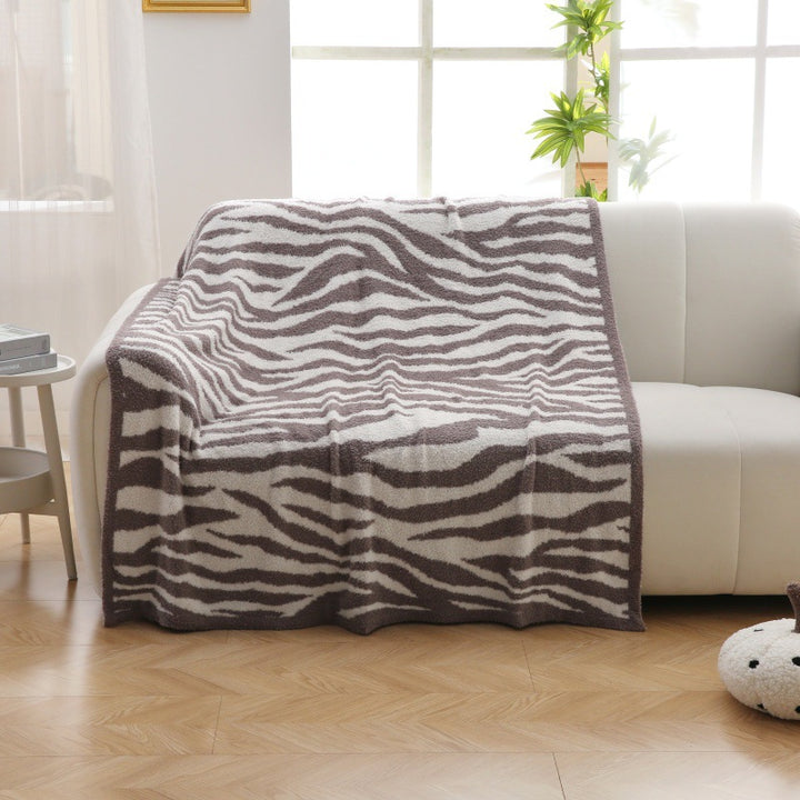 Home Decor Plush Zebra Print Blanket