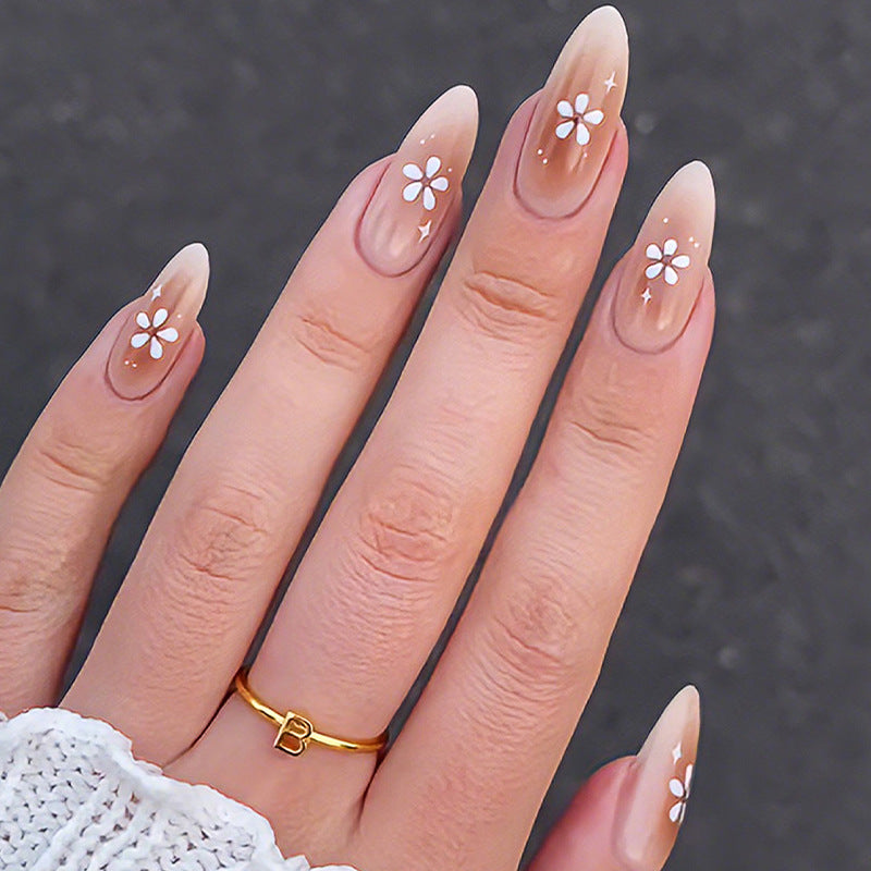 Press-On Nail Art Set with Floral Design Bowlift
