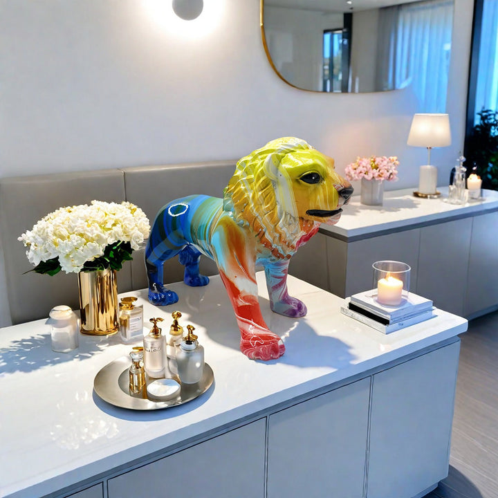 Artistically designed lion figure Bowlift