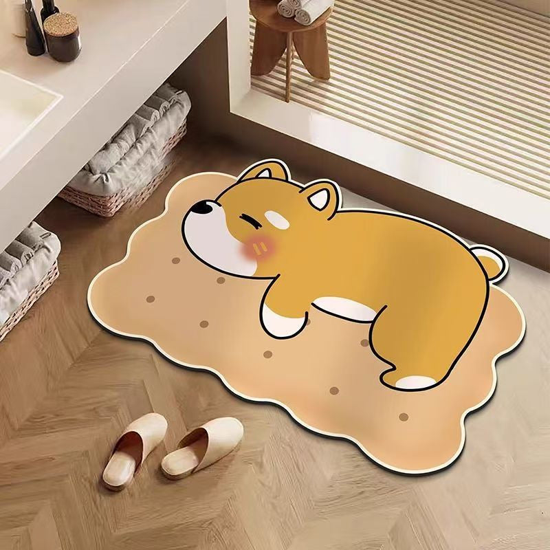 Cat-Themed Cartoon Bath Mat