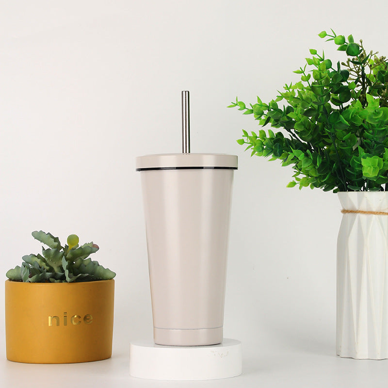 Women's stainless steel drinking cup with straw Bowlift