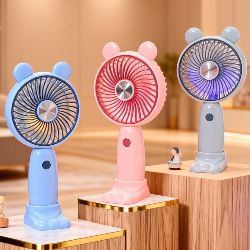Women's Portable Handheld Swing Fan with LED Lighting Bowlift