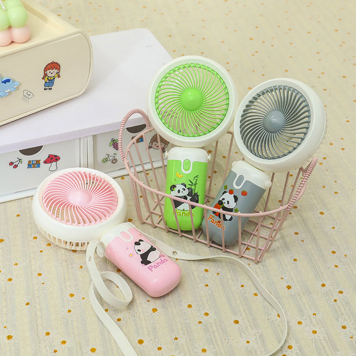 Women's Portable Mini Fan with Animal Patterns Bowlift