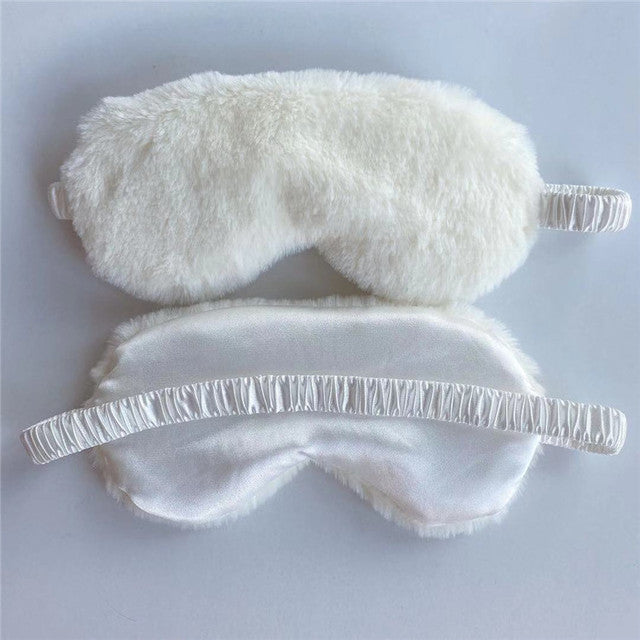 Women's soft plush sleep mask with ergonomic padding and elastic comfort band Bowlift