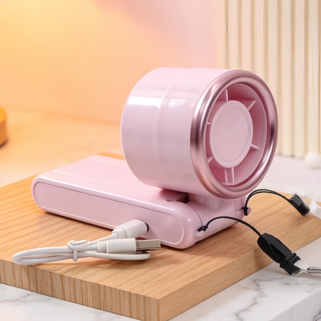 Ladies Portable Hand Fan with USB Charging Function and Ergonomic Design Bowlift