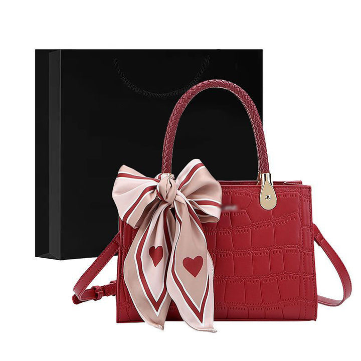Structured Crocodile-Embossed Handbag Bowlift
