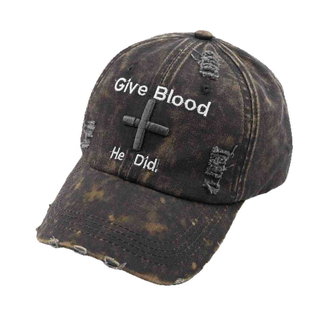 Women's Distressed Graphic Baseball Cap with Inspirational Message Bowlift