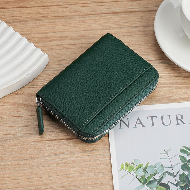 Premium Textured Leather Zip Wallet