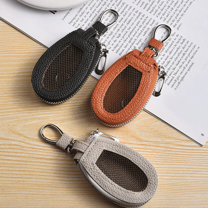 Textured Leather Coin Pouch with Clip Bowlift