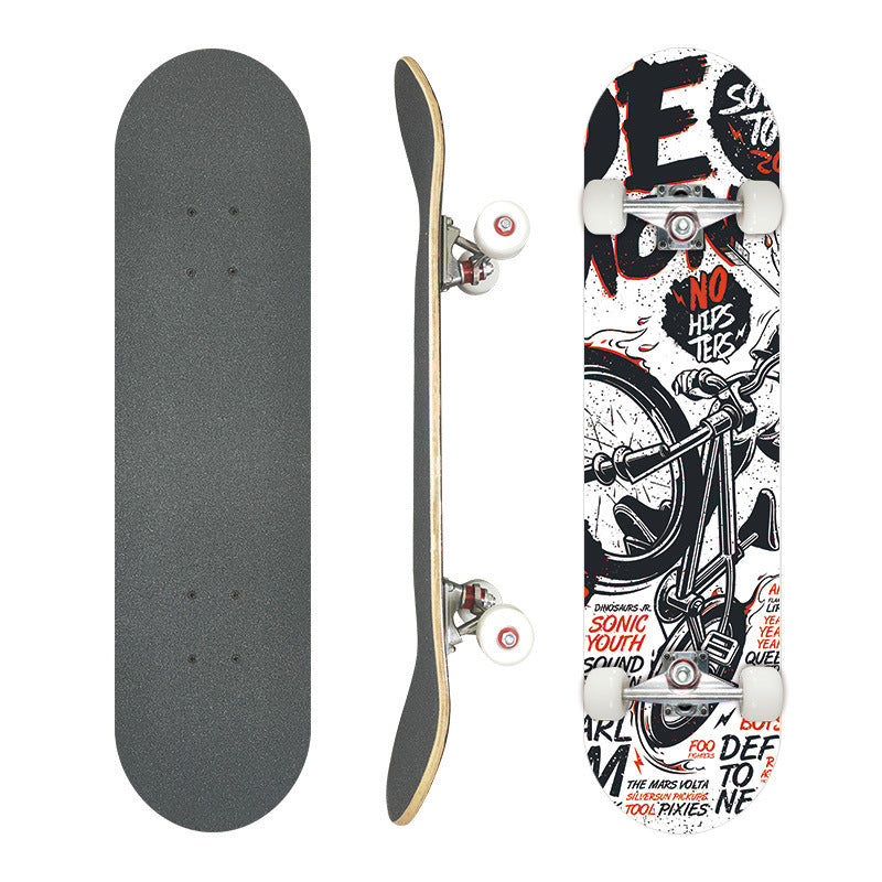 Complete Street Skateboard with Maple Deck Concave and Durable PU Wheels Bowlift